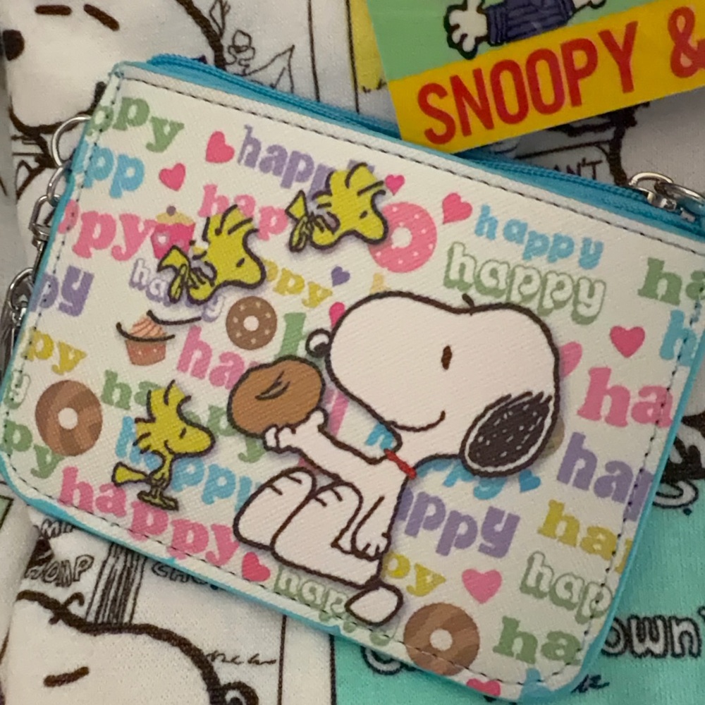 Cute Snoopy ID Wallet 🐶 Handmade Coin Purse Keyring Gift